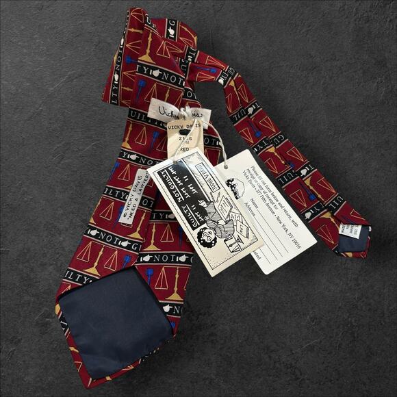 NWT Vicky Davis "Need a Lawyer" Not Guilty Attorney 100% Silk Professional Tie - Picture 3 of 3